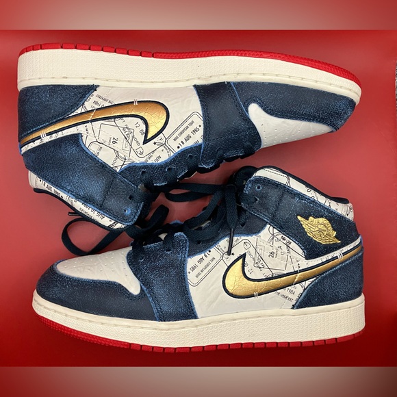 Nike Air Jordan 1 Mid Se GS Take Flight Sneakers - Rare Shoes - Picture 7 of 13